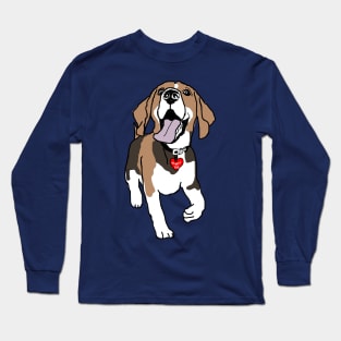 Cute puppy funny happy puppy Long Sleeve T-Shirt